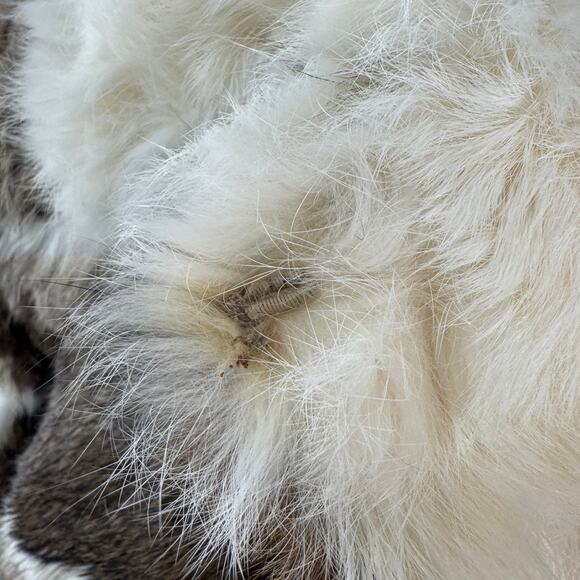 VINTAGE 60s/70s Striped Rabbit Fur Coat M/L - Totally Wearable! - Picture 8 of 15